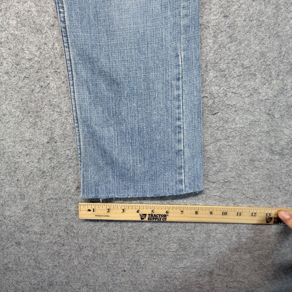 Levis 527 Slim Bootcut Jeans Mens 30x26 Blue Denim Medium Wash Raw Hem - Picture 6 of 10